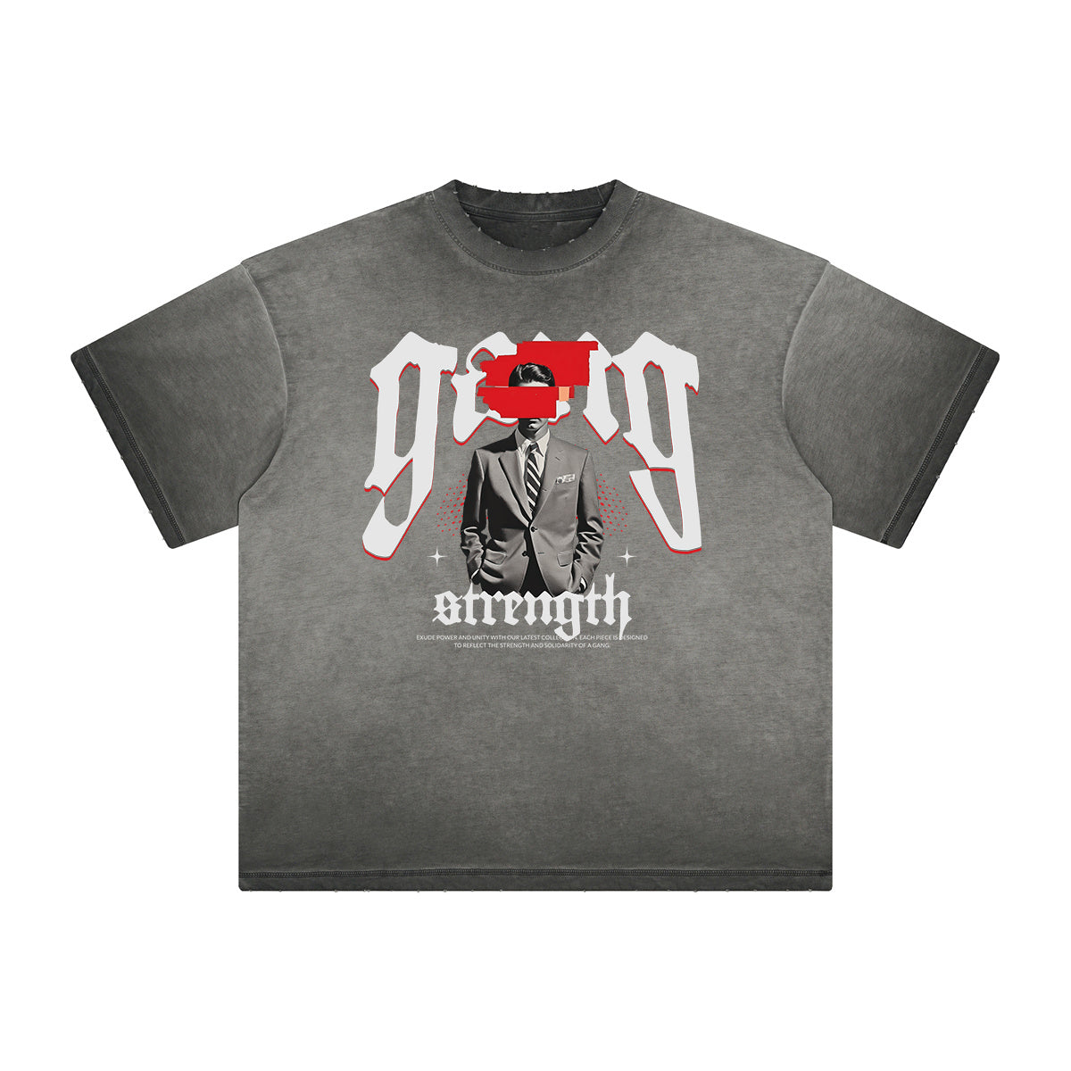 Heavy Faded Mystery Mask Graphic T Shirt