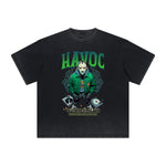 Vintage Frayed Mystery Mask Pattern Tee