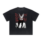 Vintage Frayed Mystery Mask Pattern Tee