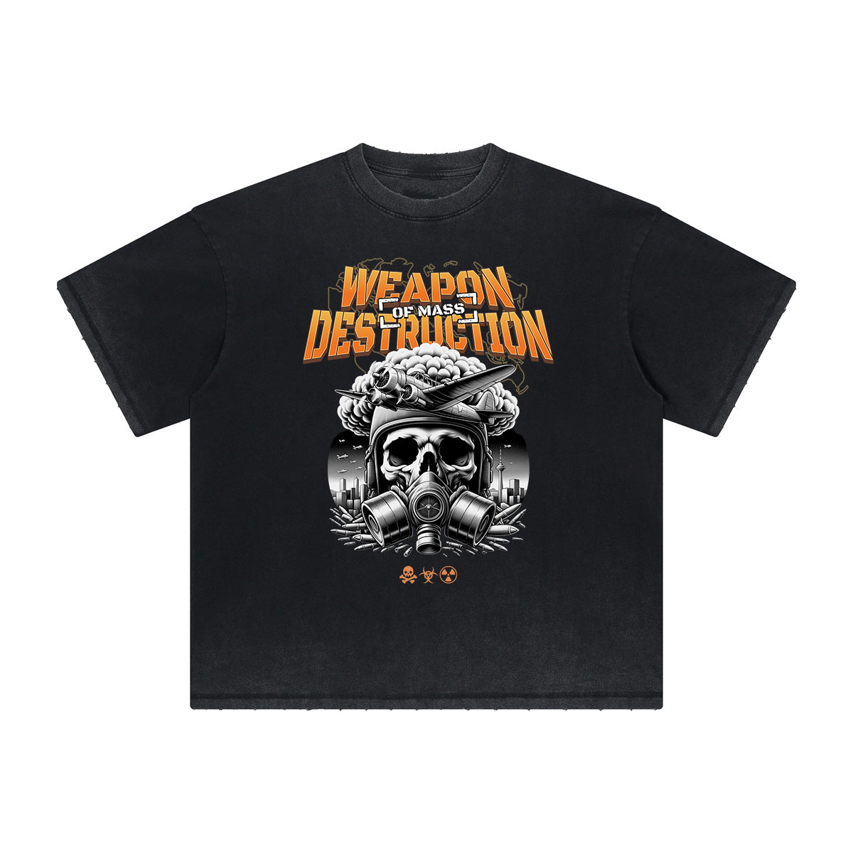 Vintage Frayed Mystery Mask Pattern Tee
