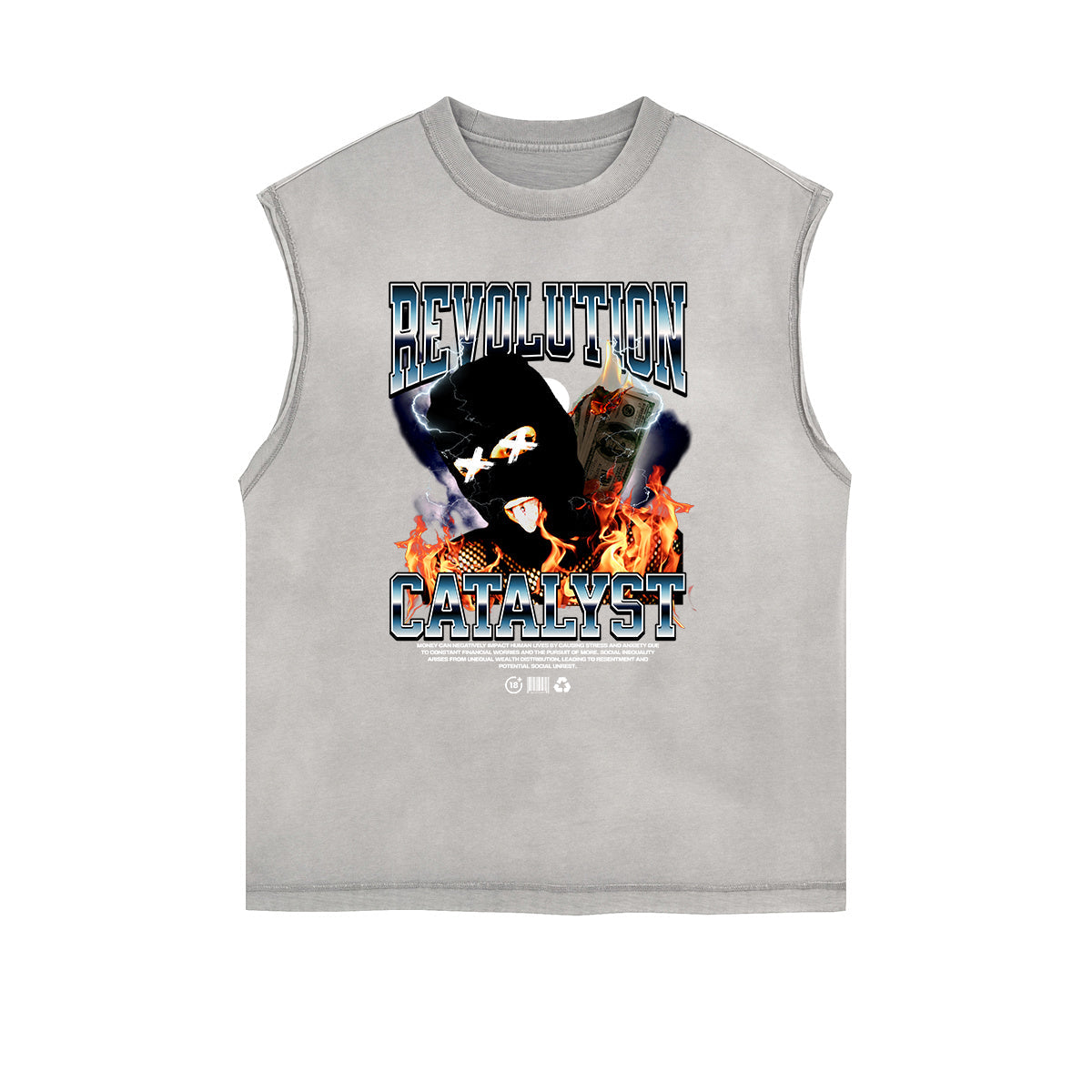Frayed Edge Mystery Mask Graphic Tank Top