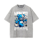 Stone Wash Creepy Bear Graphic T-Shirt