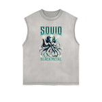 Dark Aesthetic Frayed-Edge Tank Top