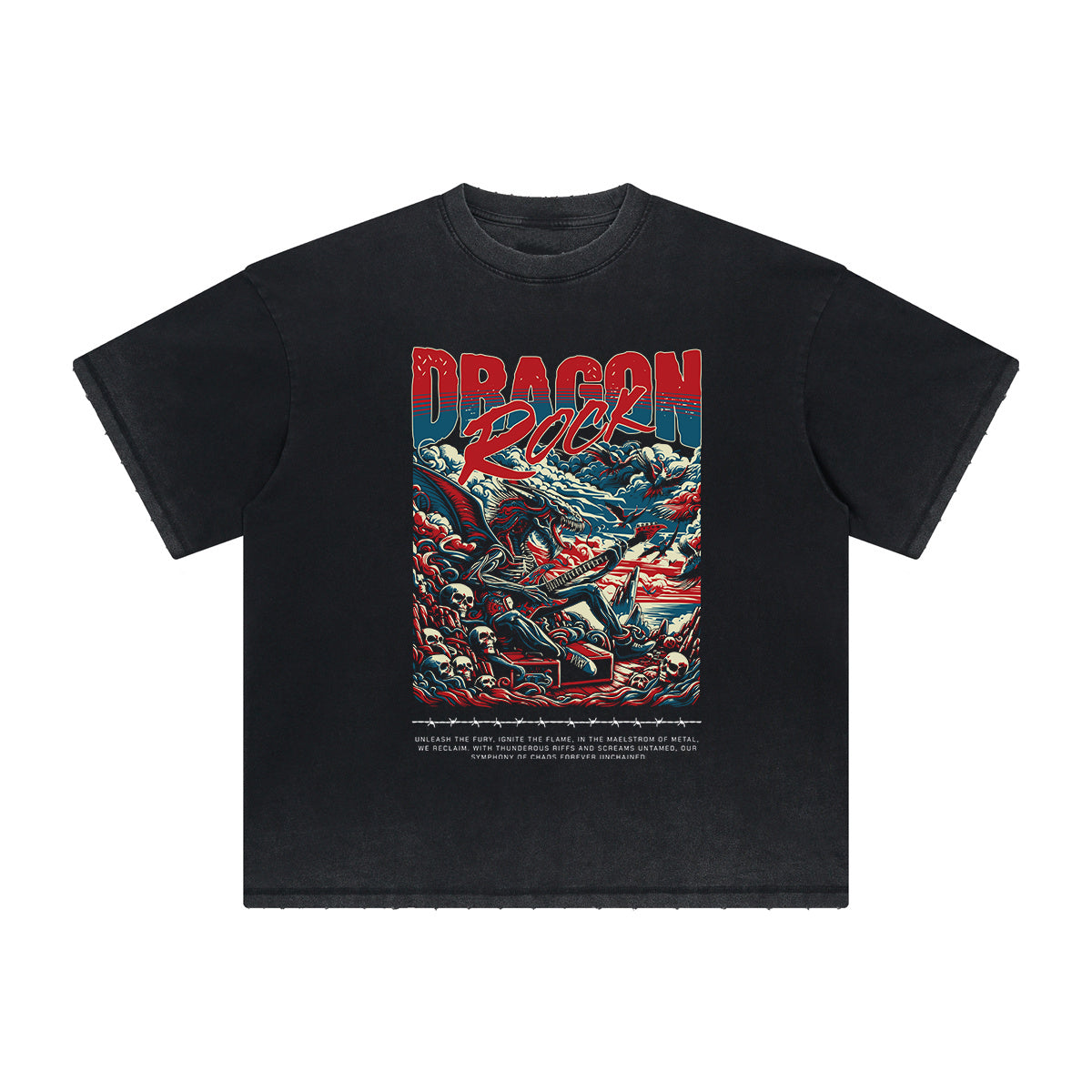 Vintage-Style Frayed Dark Aesthetic Tee