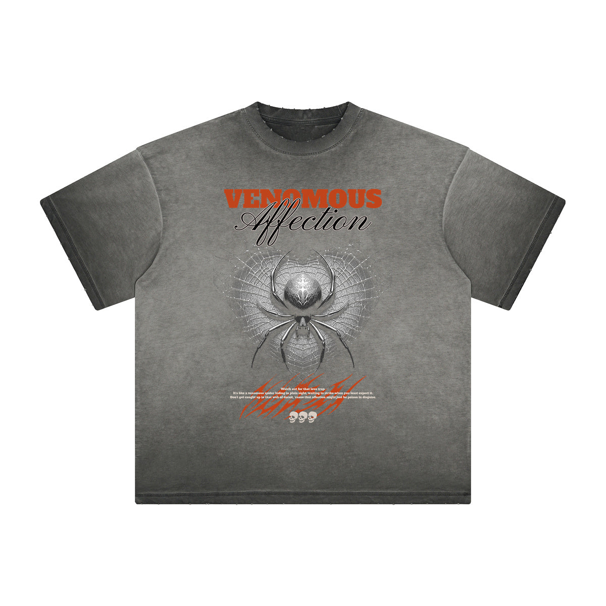 Heavyweight Washed Gothic Death Motif Tee