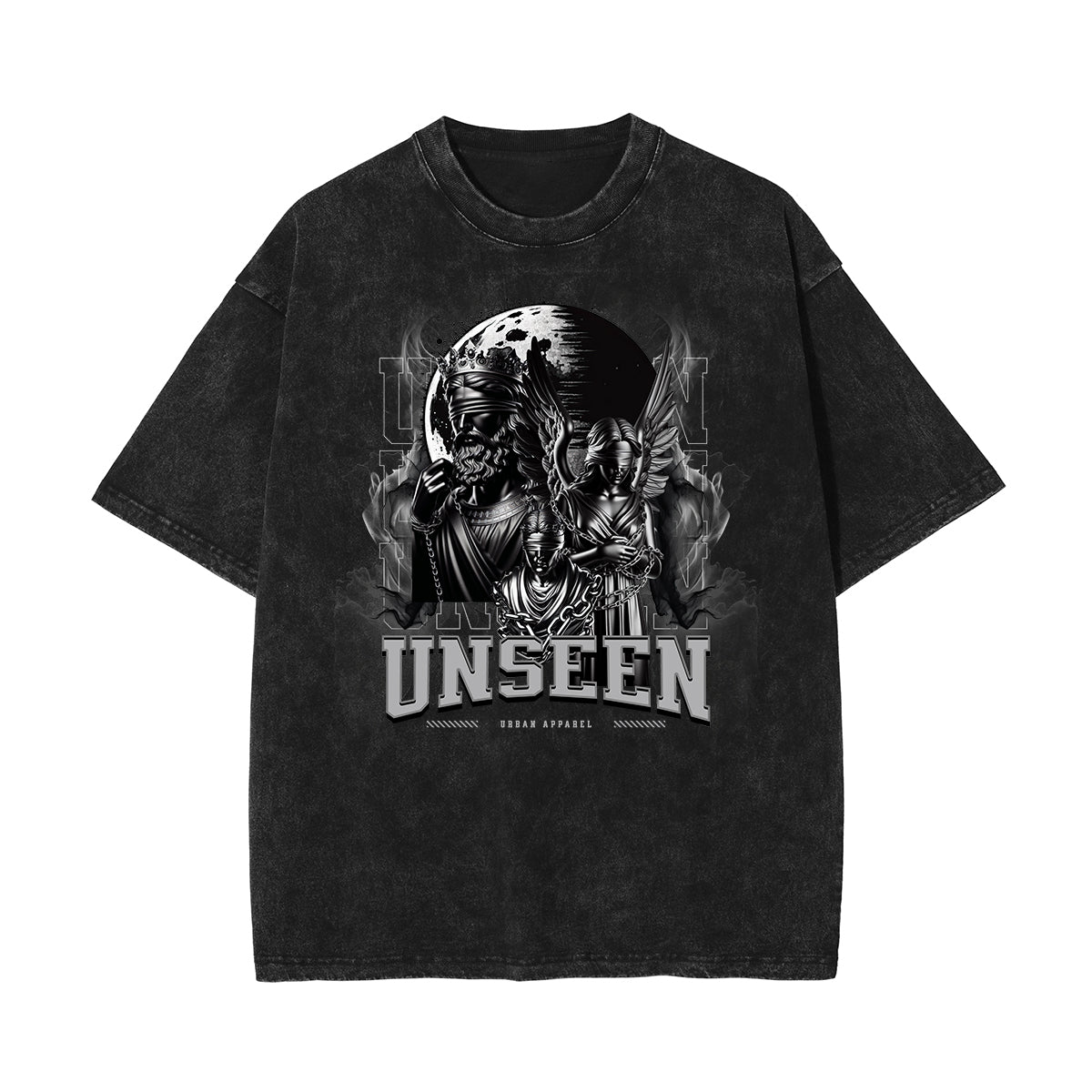 Washed Cotton Gothic Death Motif Tee