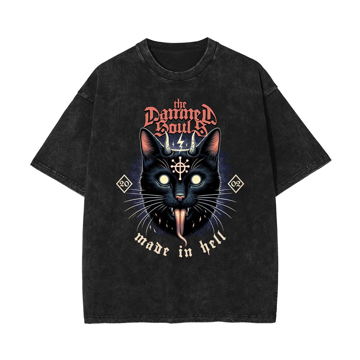 Washed Cotton Gothic Death Motif Tee