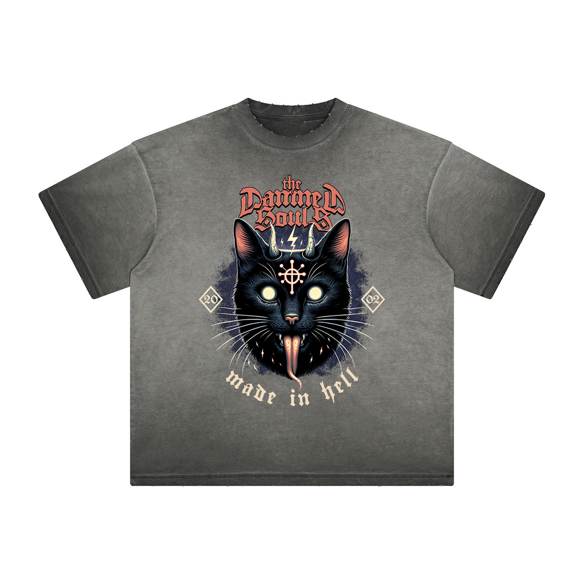 Heavyweight Washed Gothic Death Motif Tee