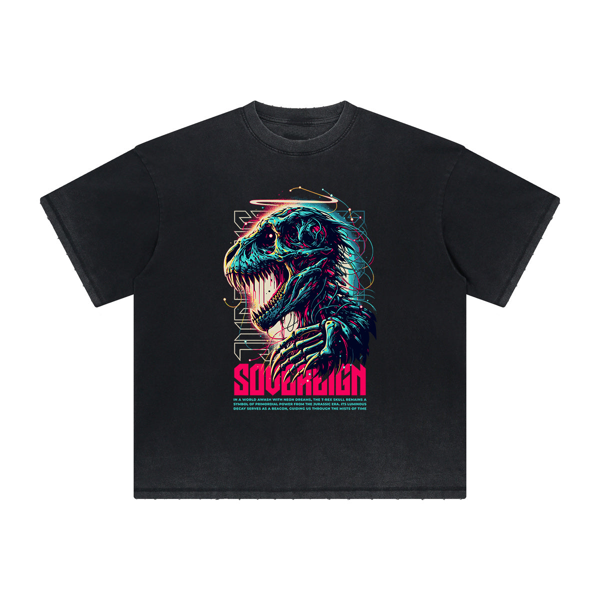 Vintage-Style Frayed Gothic Death Motif Tee