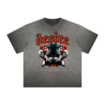Heavyweight Washed Gothic Death Motif Tee
