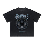 Vintage-Style Frayed Gothic Death Motif Tee