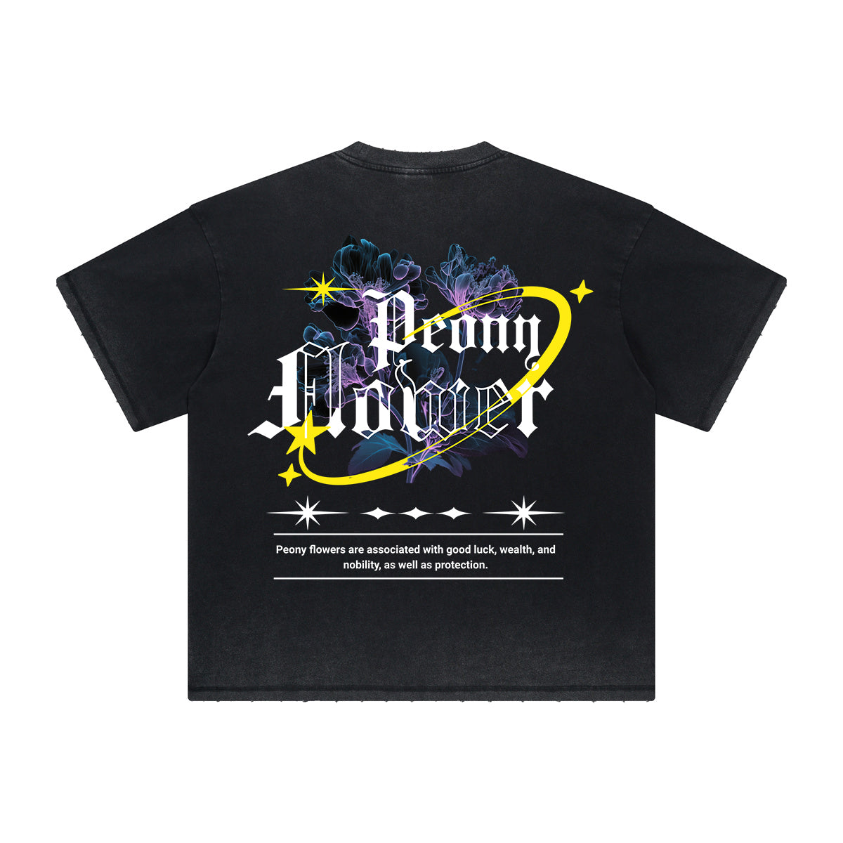 Vintage-Style Frayed Flower Graphic Tee