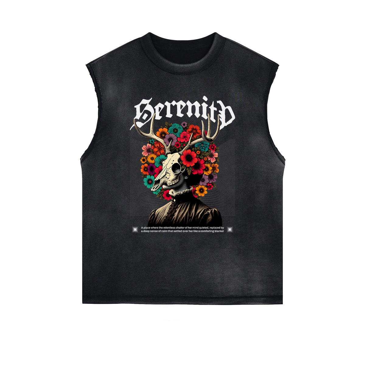 Distressed Flower Graphic Muscle Tank
