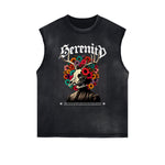 Distressed Flower Graphic Muscle Tank