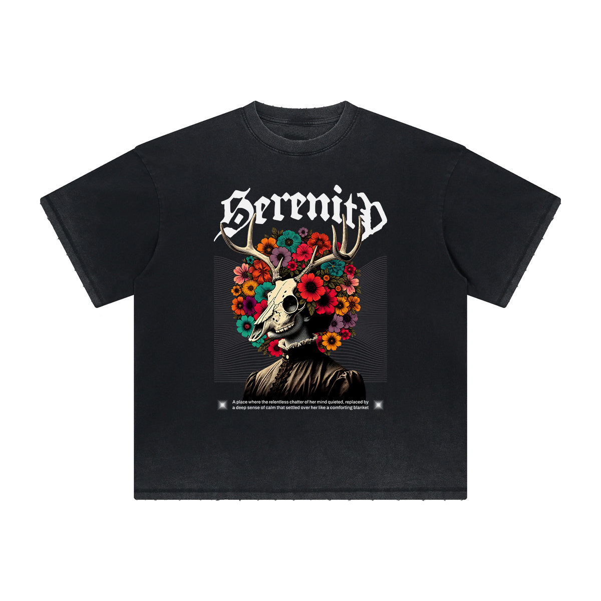Vintage-Style Frayed Flower Graphic Tee