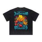 Vintage-Style Frayed Flame Graphic Tee