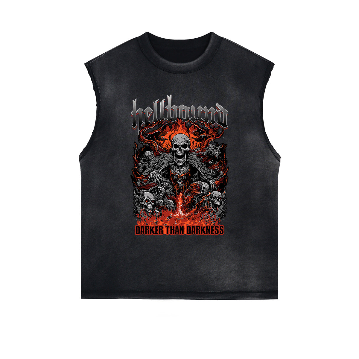 Distressed Flame Graphic Muscle Tank