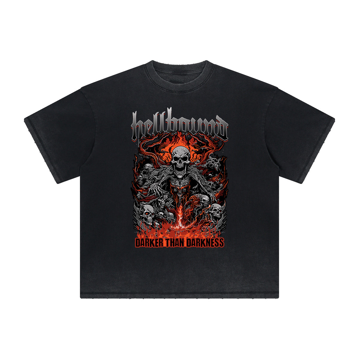 Vintage-Style Frayed Flame Graphic Tee