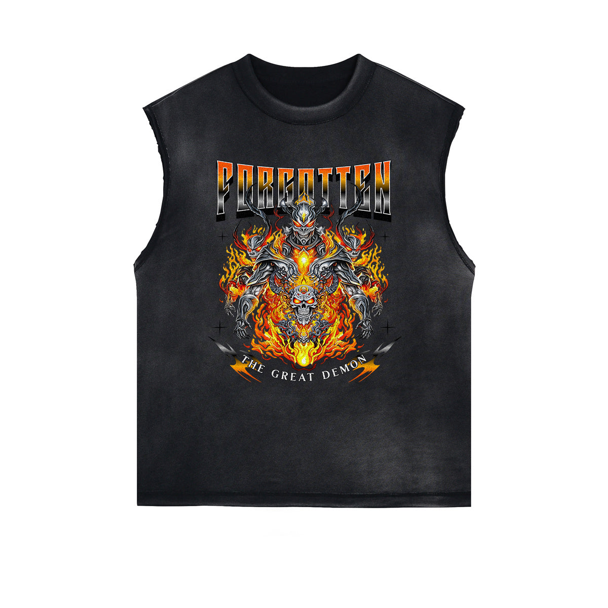 Distressed Flame Graphic Muscle Tank
