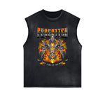 Distressed Flame Graphic Muscle Tank