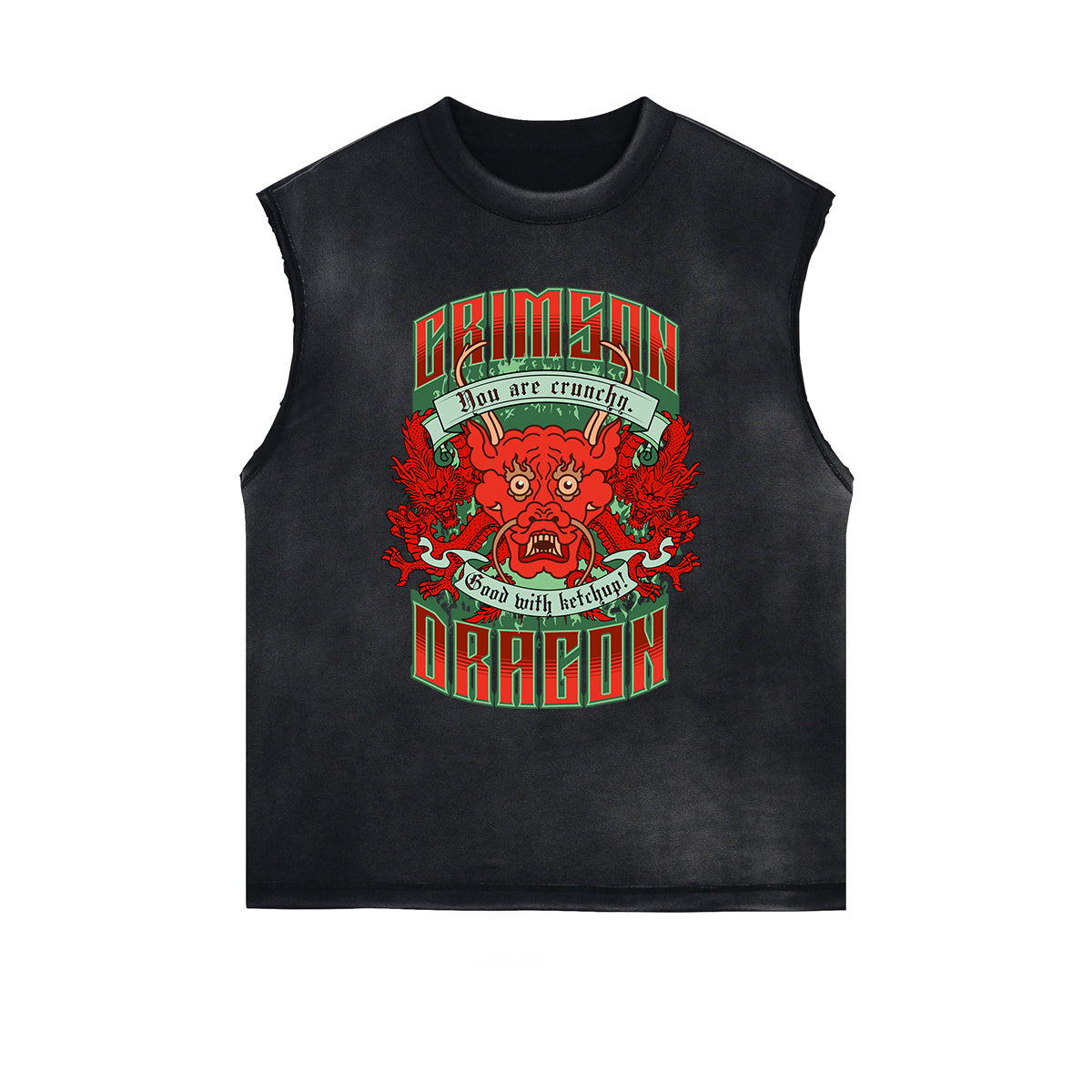 Distressed Flame Graphic Muscle Tank