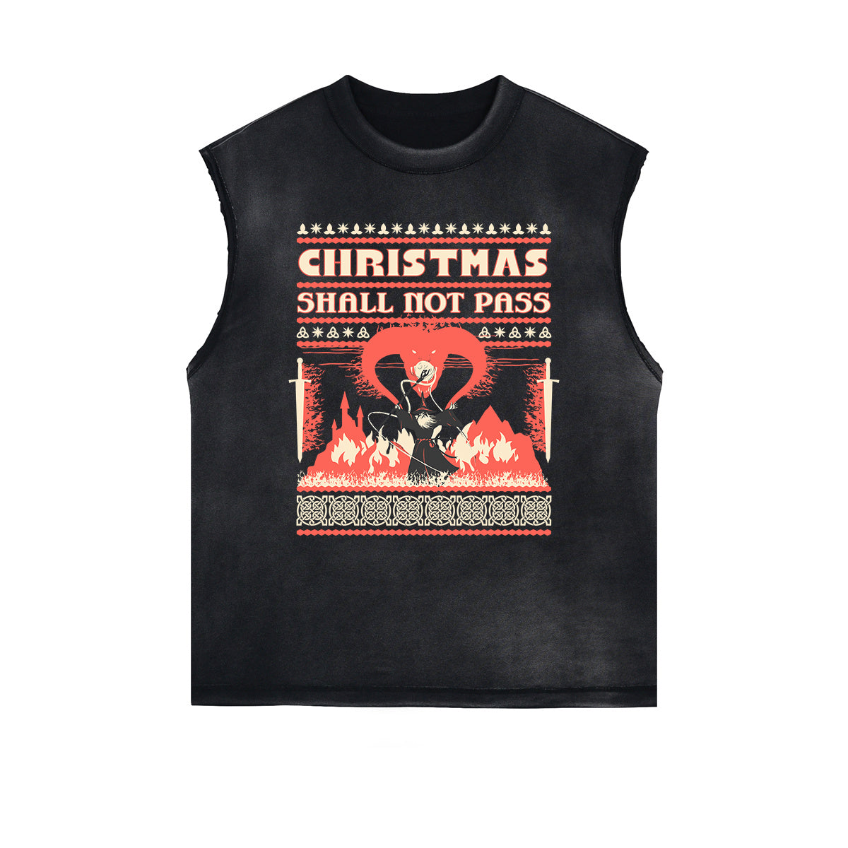 Distressed Flame Graphic Muscle Tank