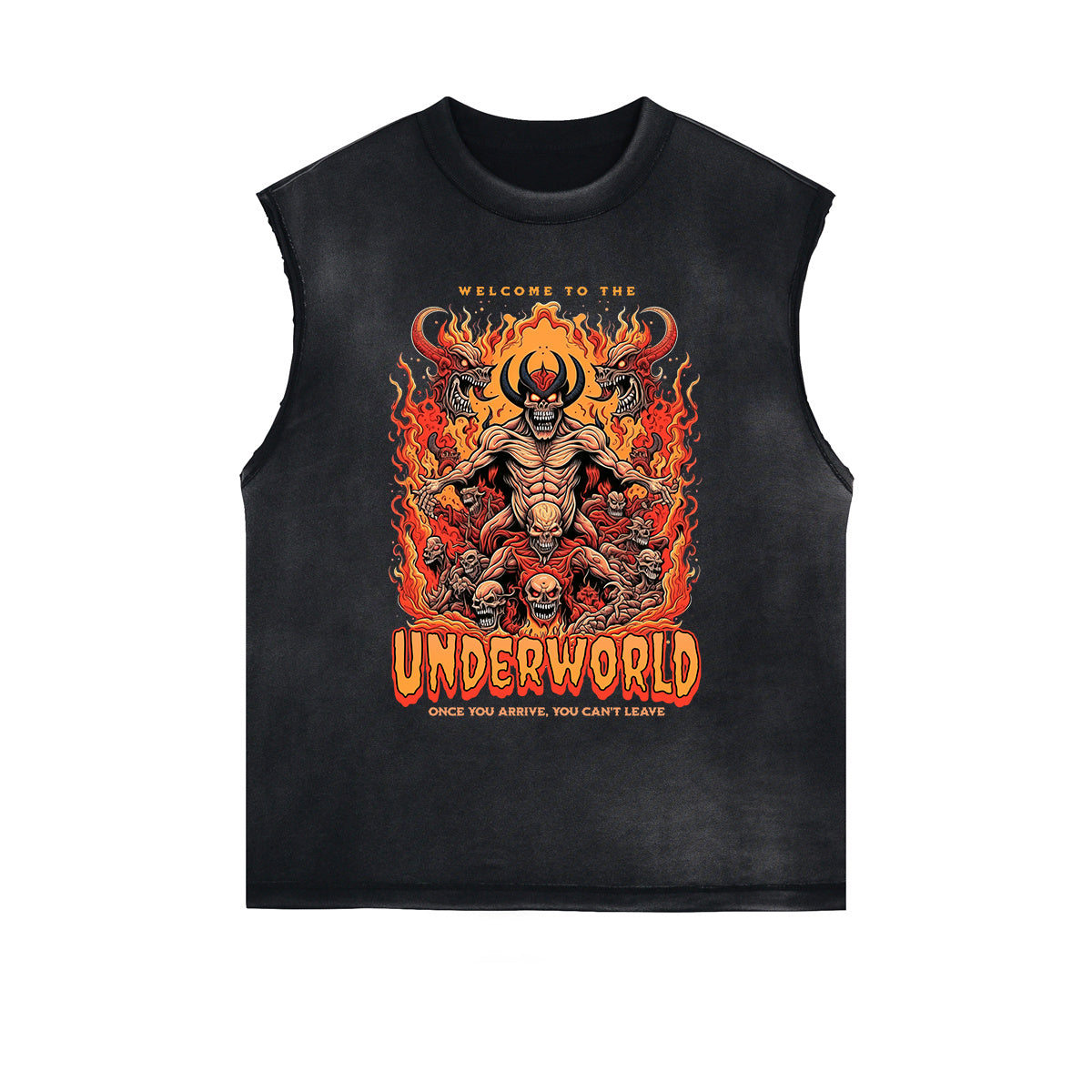 Distressed Flame Graphic Muscle Tank