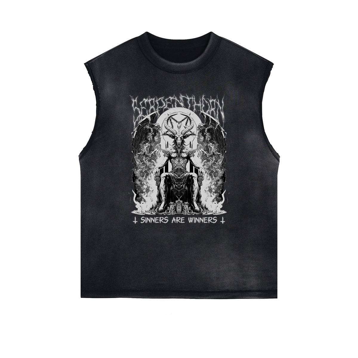 Distressed Flame Graphic Muscle Tank