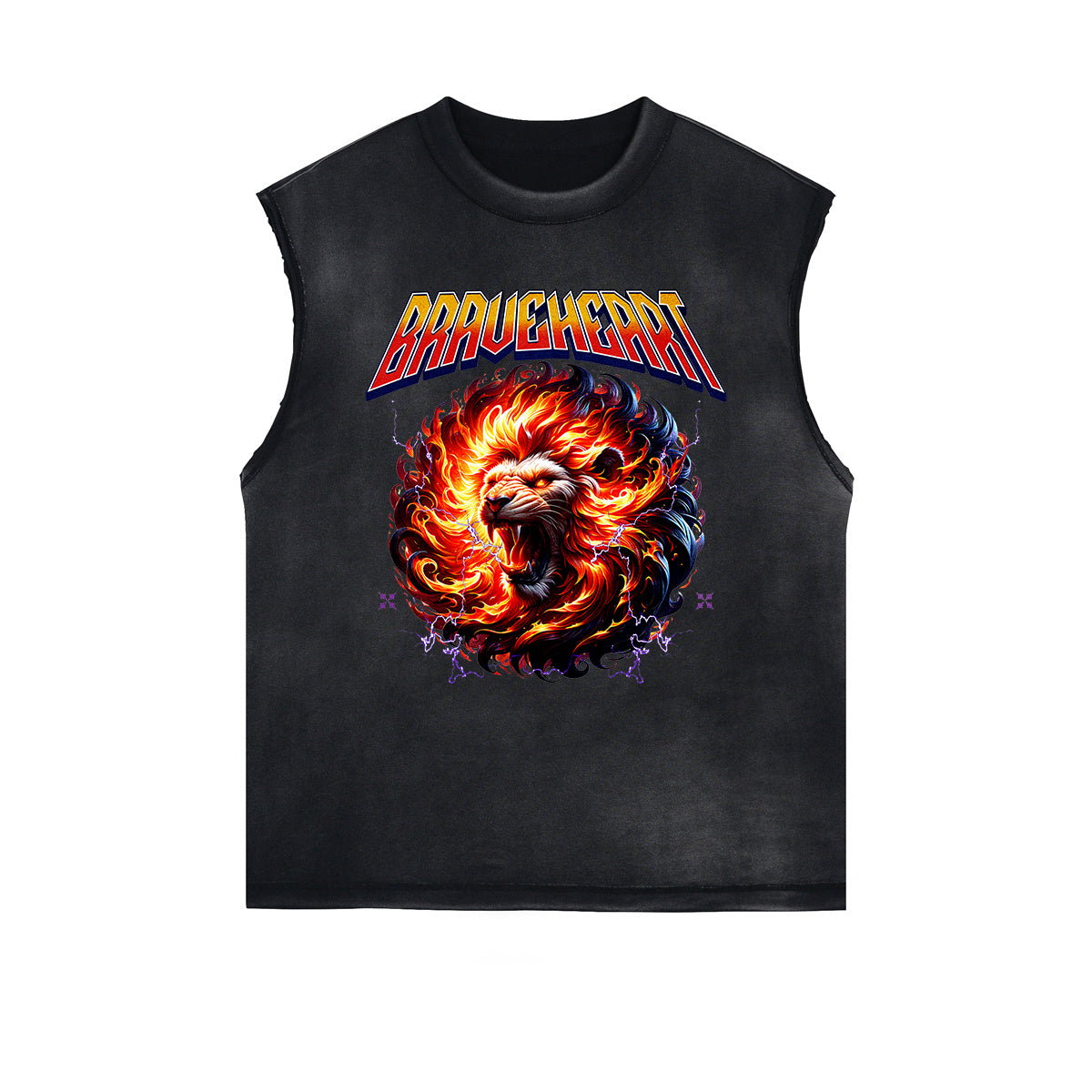Distressed Flame Graphic Muscle Tank