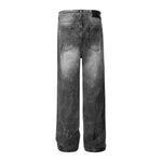 Loose Fit Gray Paint-Splatter Jeans