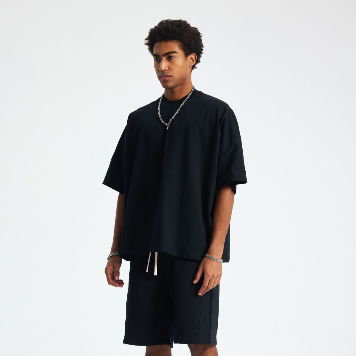 Solid Color Oversized Seamless T Shirt 275gsm