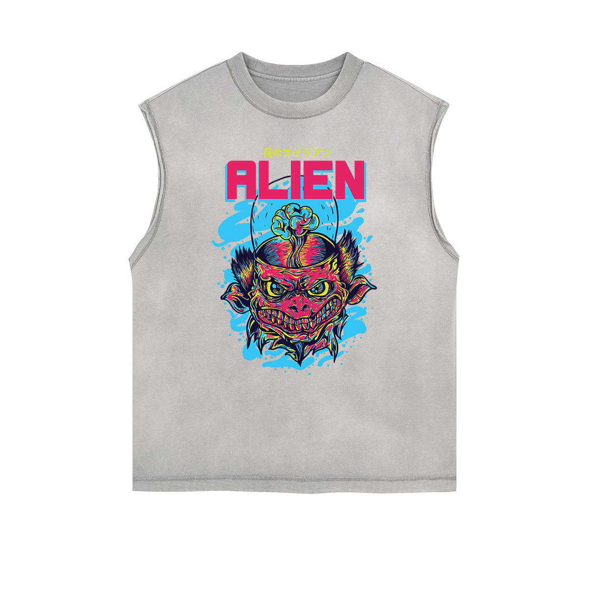 Sleeveless Streetwear Cartoon Graphic Tee