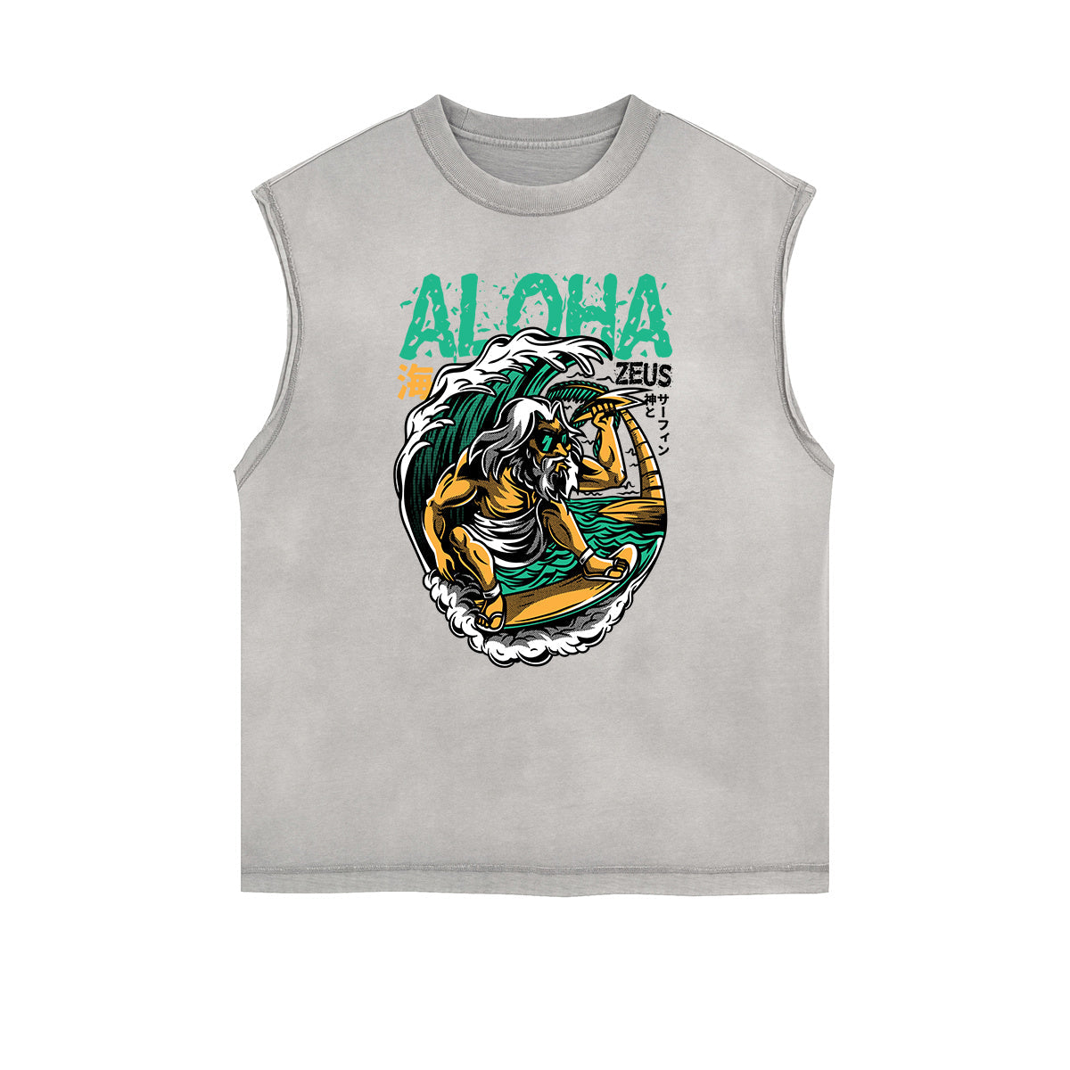 Sleeveless Streetwear Cartoon Graphic Tee