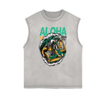Sleeveless Streetwear Cartoon Graphic Tee