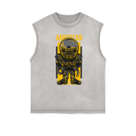Sleeveless Streetwear Cartoon Graphic Tee