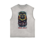 Sleeveless Streetwear Cartoon Graphic Tee