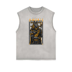 Sleeveless Streetwear Cartoon Graphic Tee