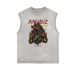 Sleeveless Streetwear Cartoon Graphic Tee