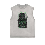 Sleeveless Streetwear Cartoon Graphic Tee