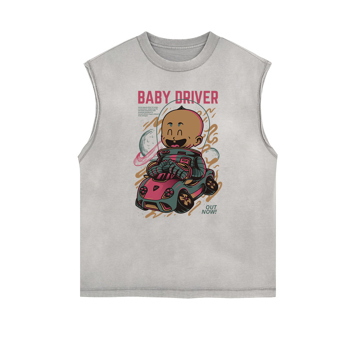 Sleeveless Streetwear Cartoon Graphic Tee