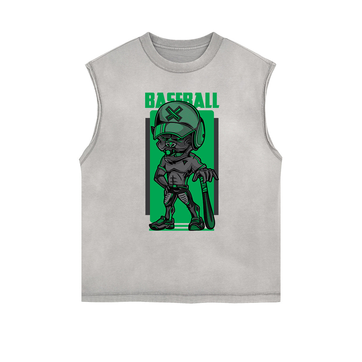 Sleeveless Streetwear Cartoon Graphic Tee