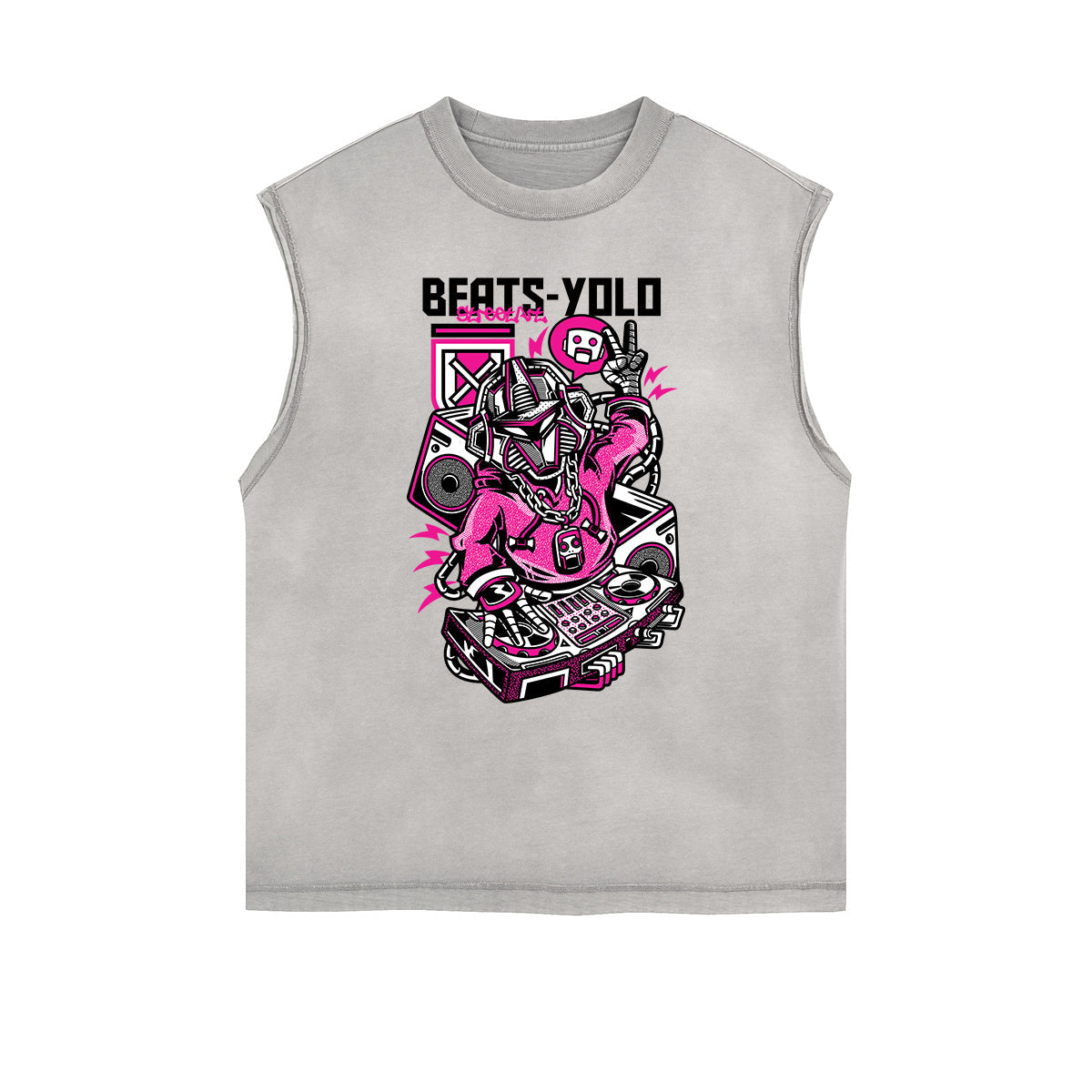 Sleeveless Streetwear Cartoon Graphic Tee
