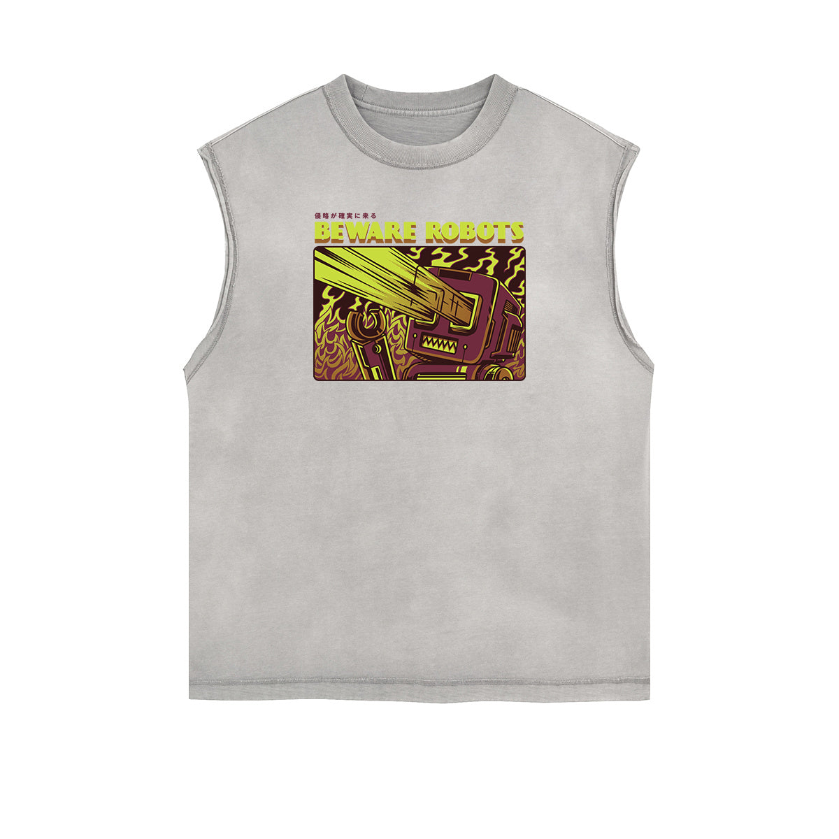 Sleeveless Streetwear Cartoon Graphic Tee