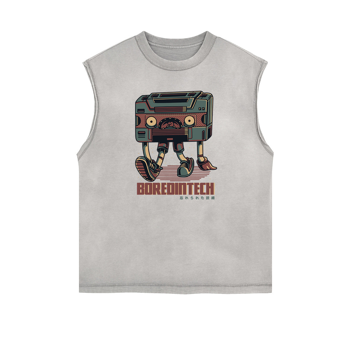 Sleeveless Streetwear Cartoon Graphic Tee