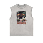 Sleeveless Streetwear Cartoon Graphic Tee