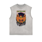 Sleeveless Streetwear Cartoon Graphic Tee