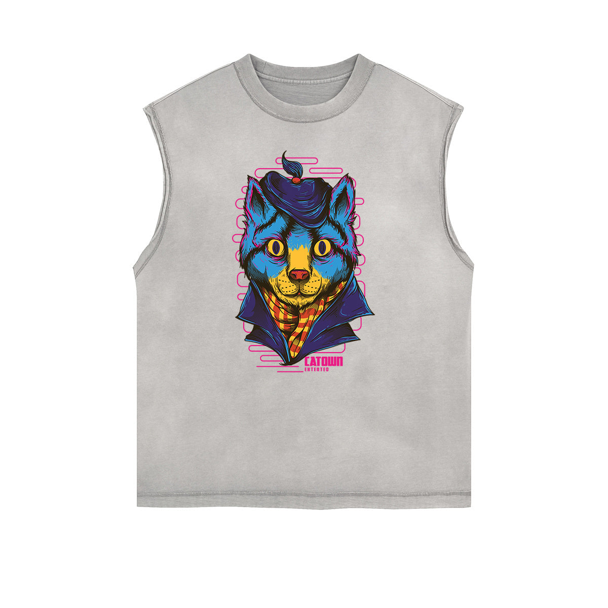Sleeveless Streetwear Cartoon Graphic Tee