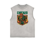Sleeveless Streetwear Cartoon Graphic Tee