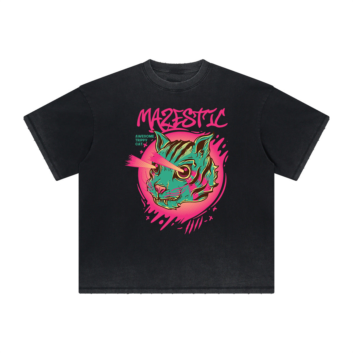 Thick Faded Humorous Cartoon Graphic Tee
