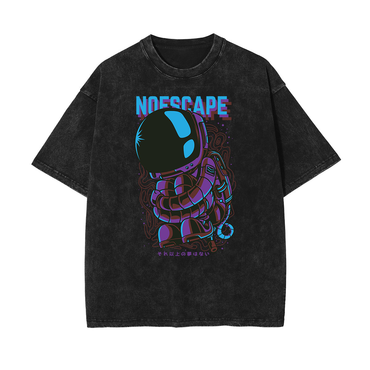 Stone Wash Punk Cartoon Graphic Tee
